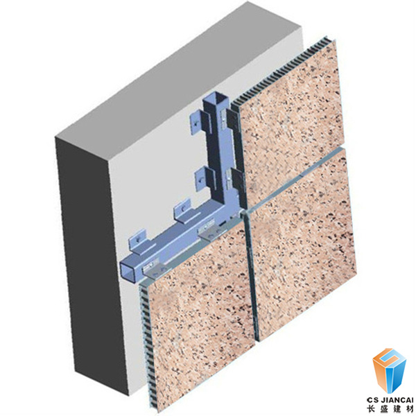 石紋鋁蜂窩板安裝結構圖